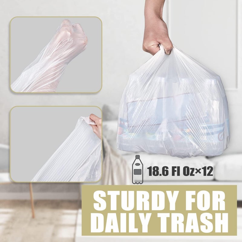 BENEVAL Small Trash Bags 4 Gallon - 100 Count 4 Gallon Trash Bag, Small Garbage Bags for Office Bedroom Bathroom Trash Bags, White 4 Gal Small Trash Can Liners - Image 4